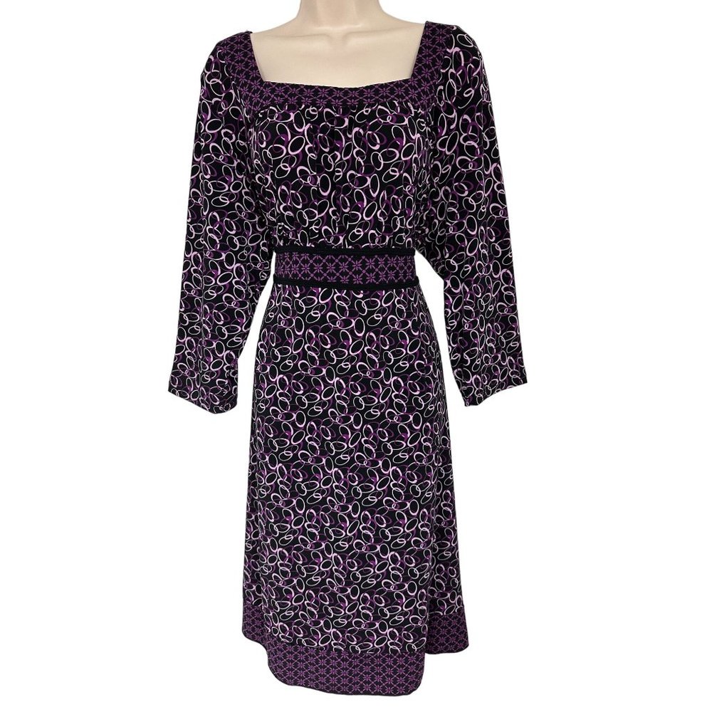 Elegant Purple Patterned Dress